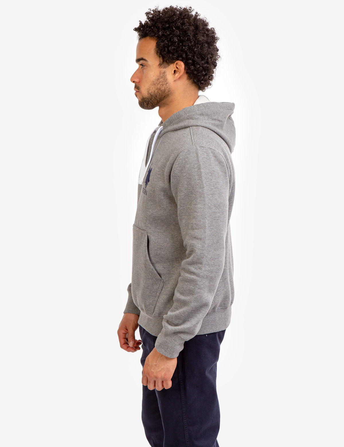 Men's Fleece Hoodie with Embroidered Logo & Kangaroo Pocket