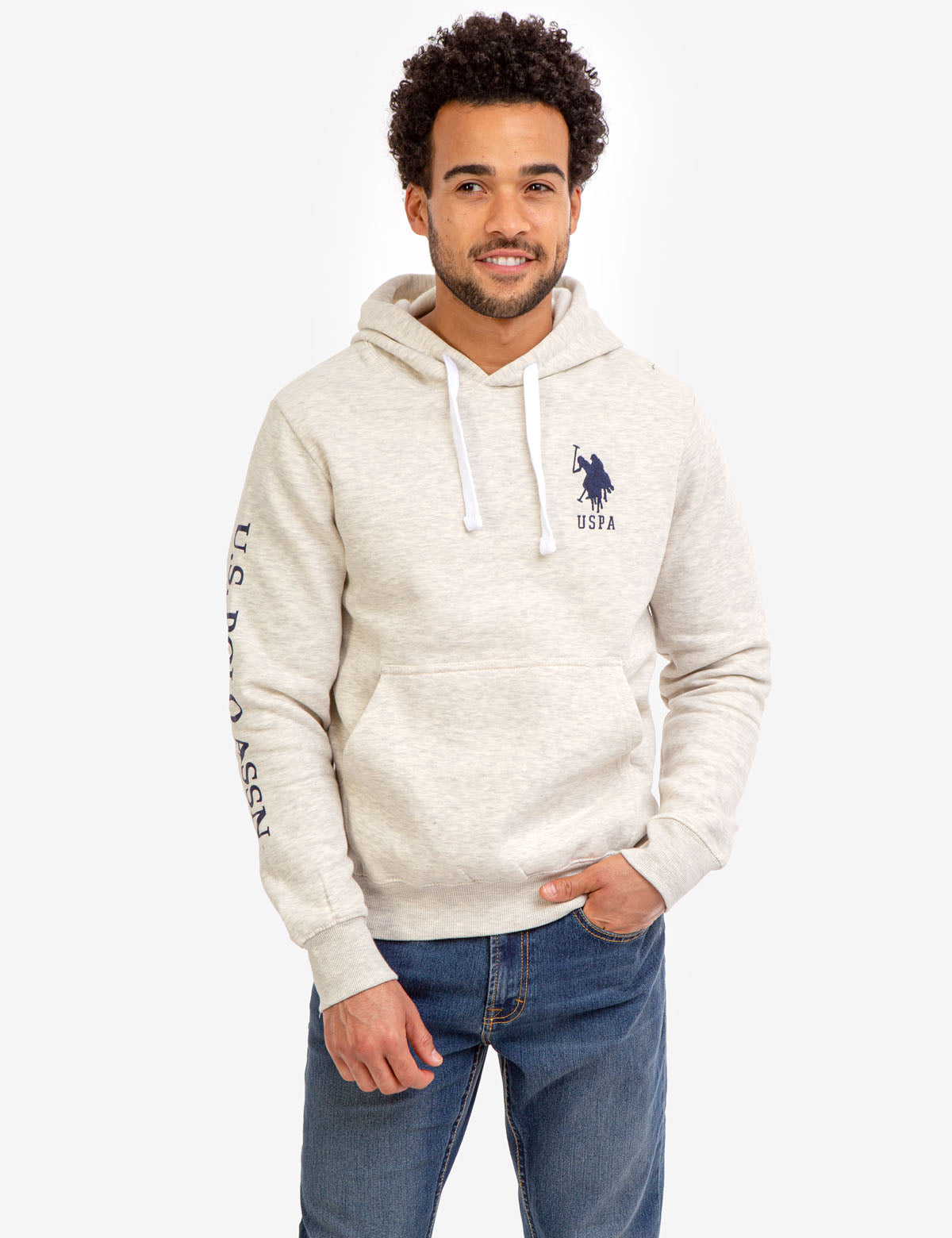 Men's Fleece Hoodie with Embroidered Logo & Kangaroo Pocket