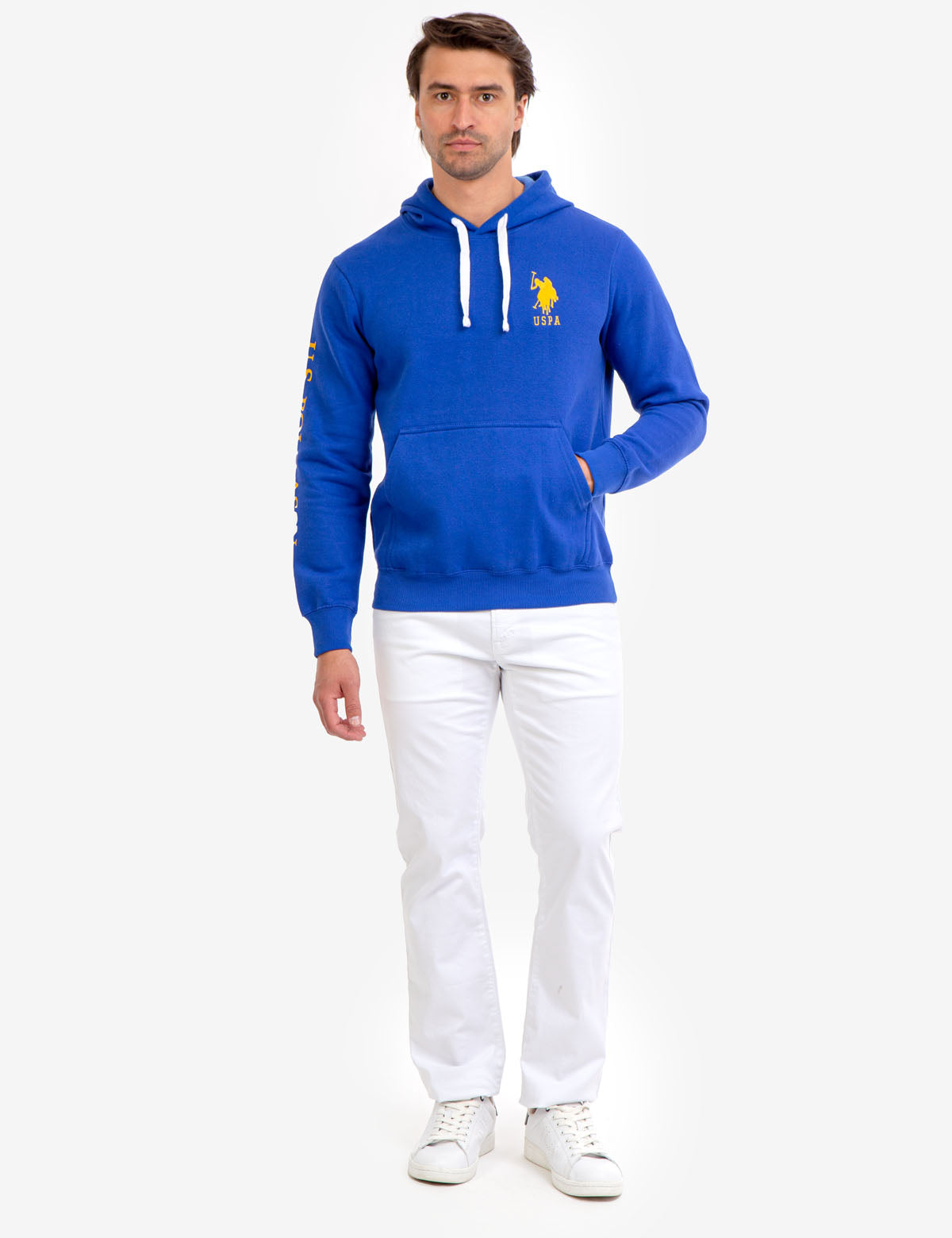 Men's Fleece Hoodie with Embroidered Logo & Kangaroo Pocket