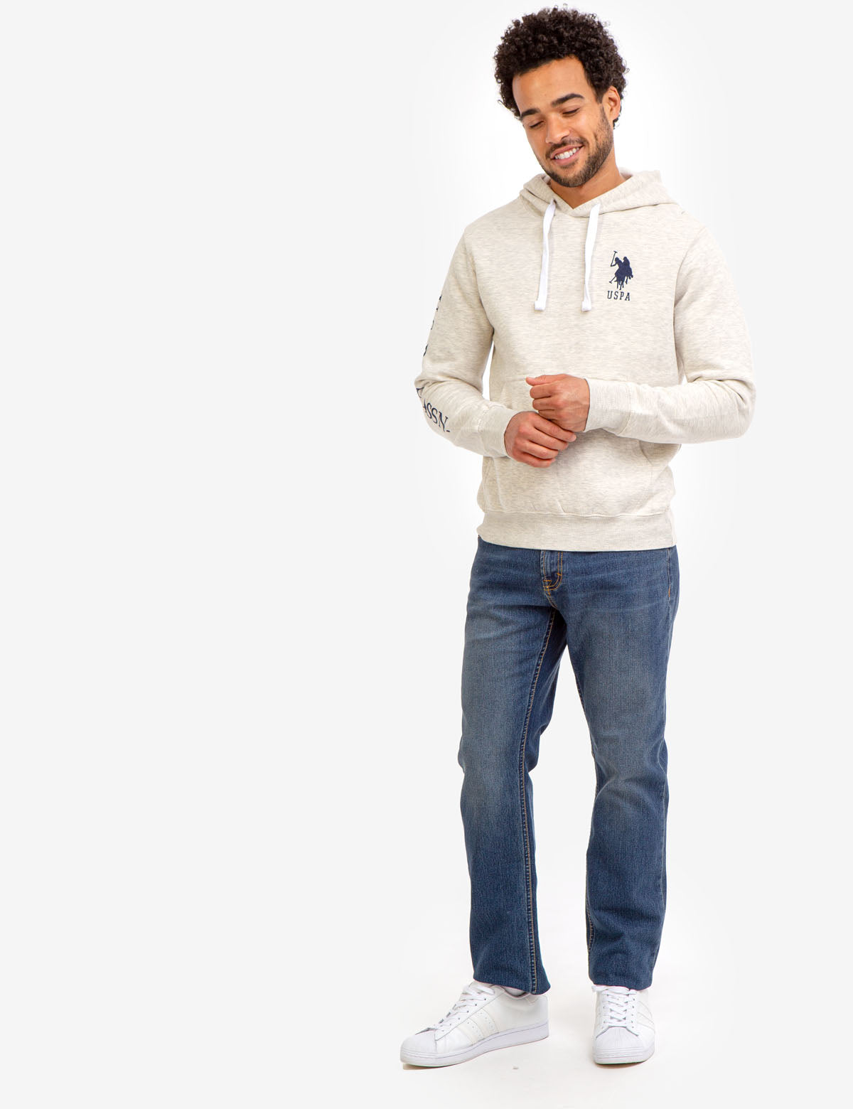 Men's Fleece Hoodie with Embroidered Logo & Kangaroo Pocket