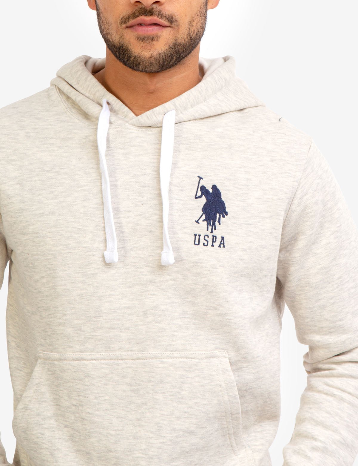 Men's Fleece Hoodie with Embroidered Logo & Kangaroo Pocket