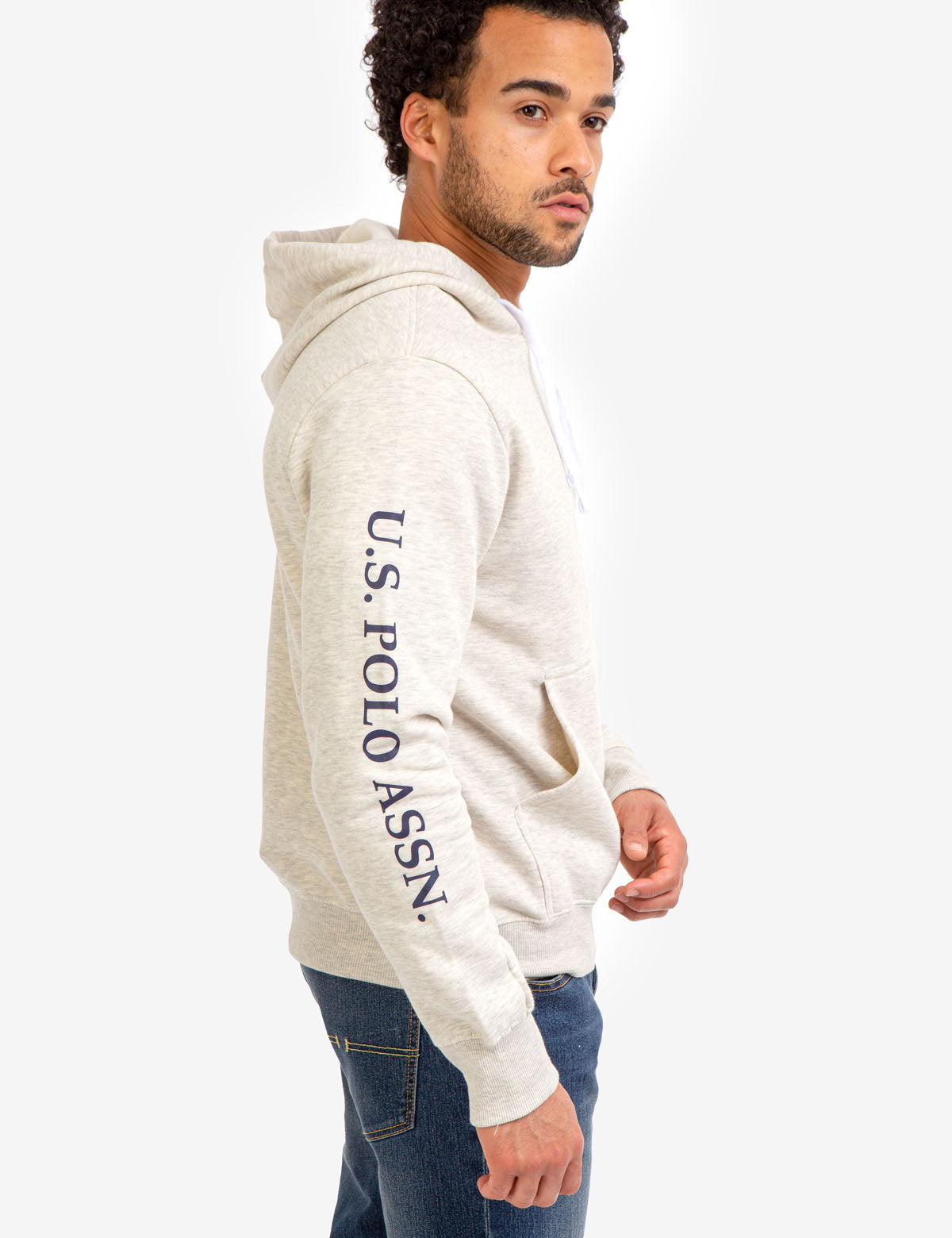 Men's Fleece Hoodie with Embroidered Logo & Kangaroo Pocket