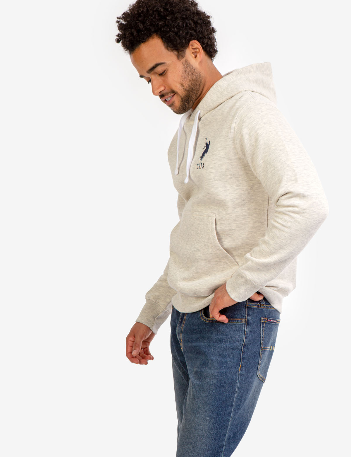 Men's Fleece Hoodie with Embroidered Logo & Kangaroo Pocket