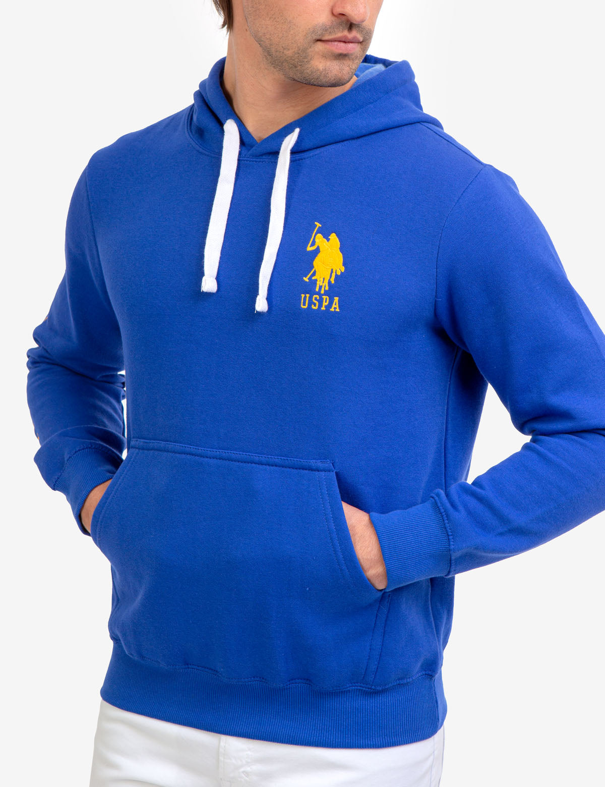 Men's Fleece Hoodie with Embroidered Logo & Kangaroo Pocket