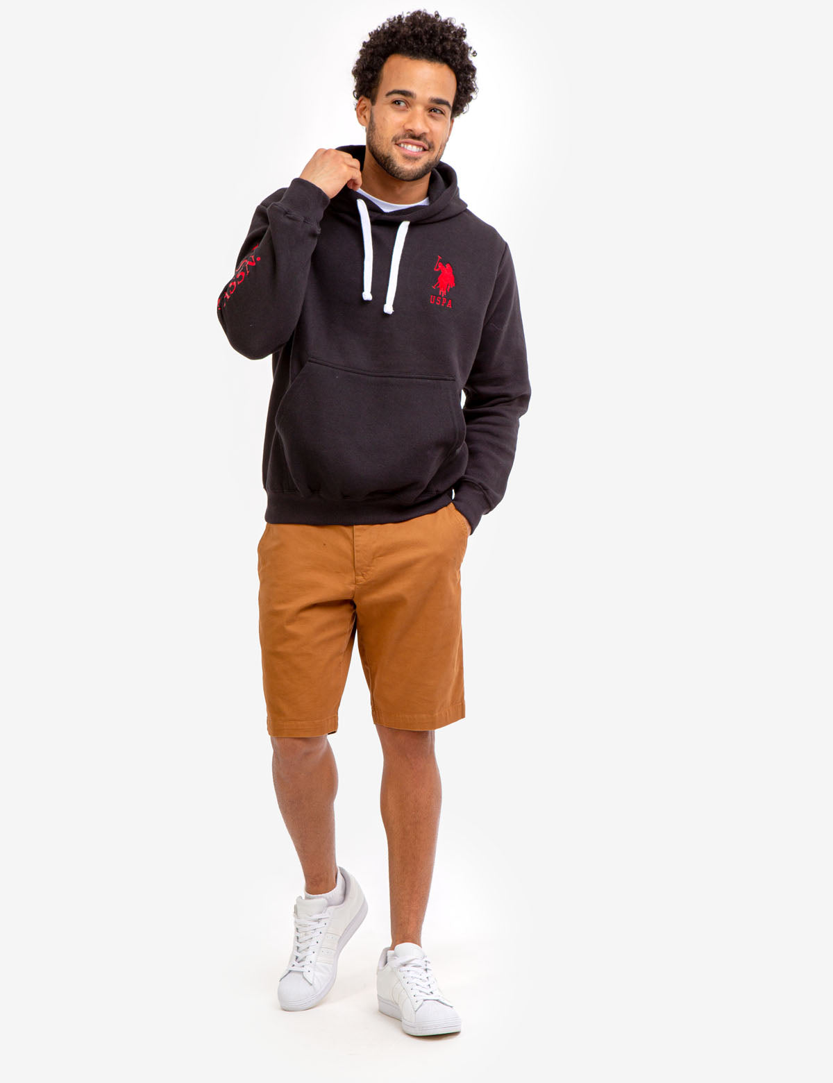 Men's Fleece Hoodie with Embroidered Logo & Kangaroo Pocket