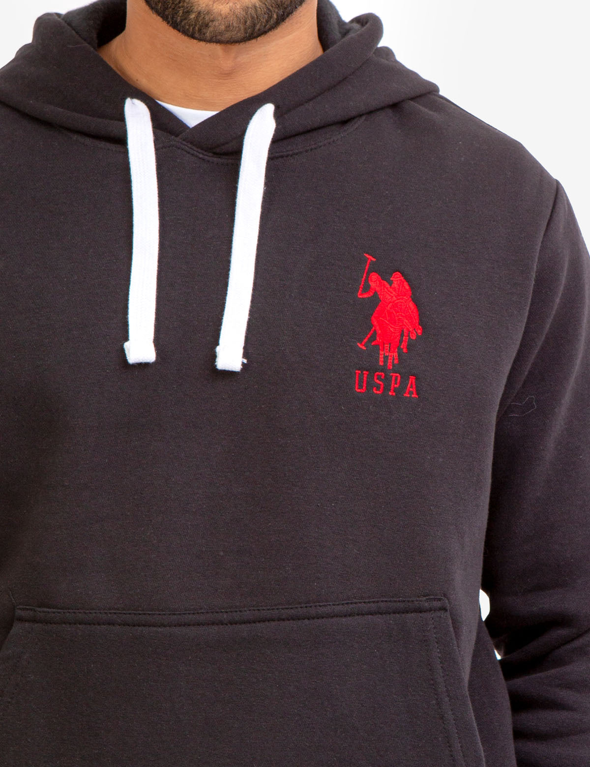 Men's Fleece Hoodie with Embroidered Logo & Kangaroo Pocket