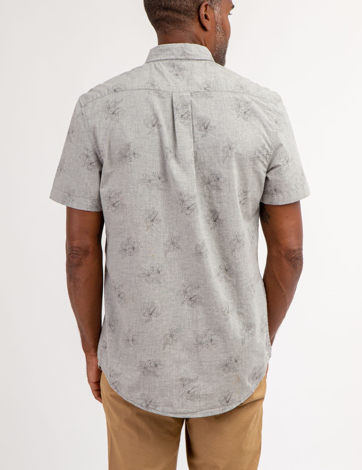 Floral Print Cotton Short Sleeve Shirt for Men