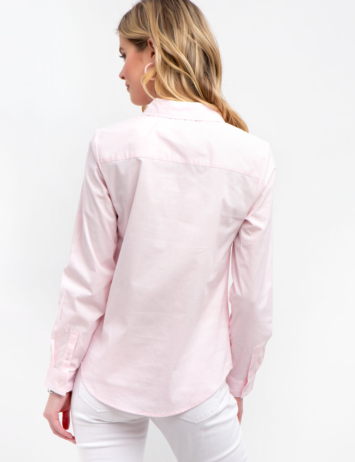 Floral Embroidered Poplin Button-Up Top