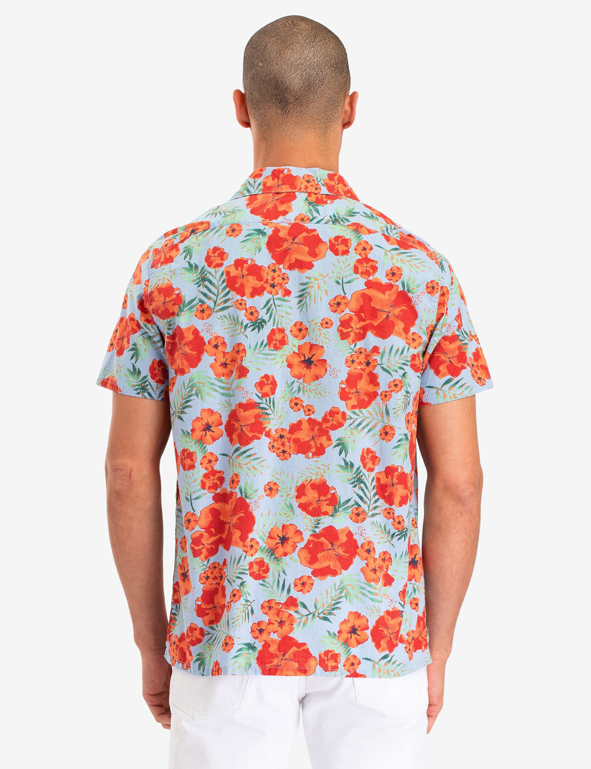 Floral Print Short Sleeve Camp Shirt for Men