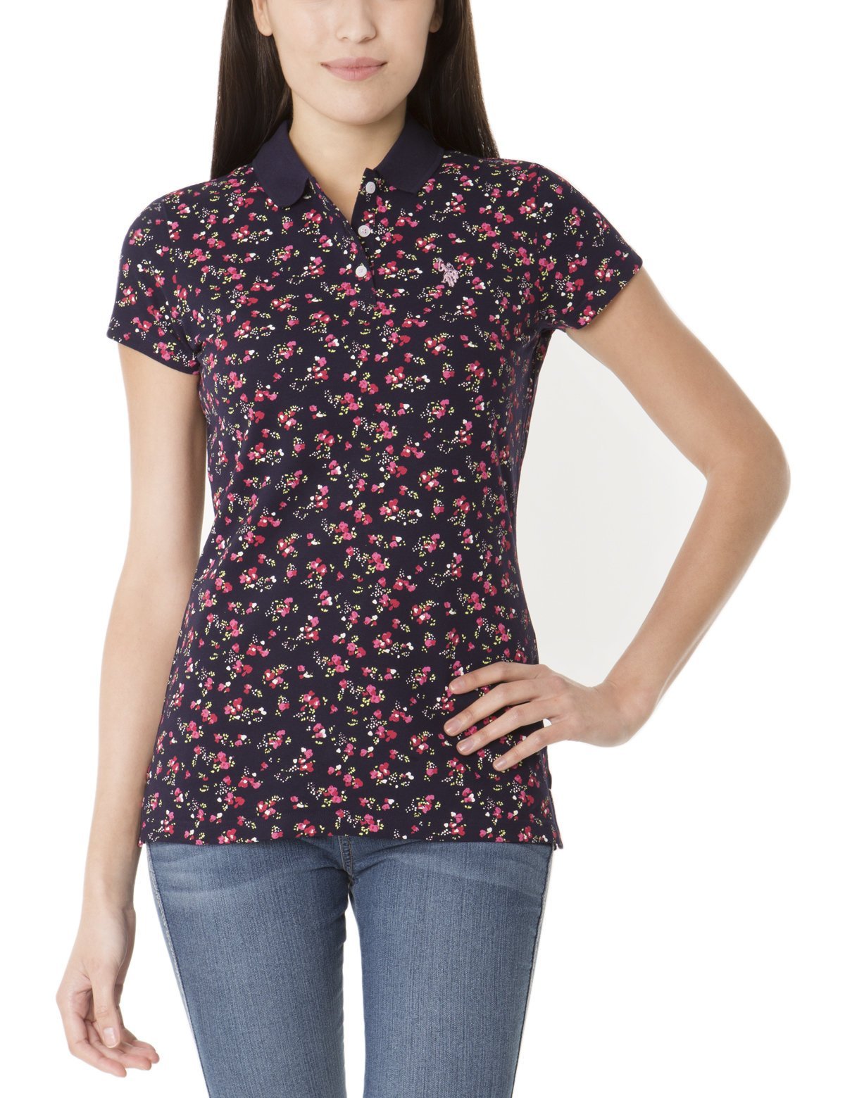 Floral Print Cotton Polo Shirt for Men