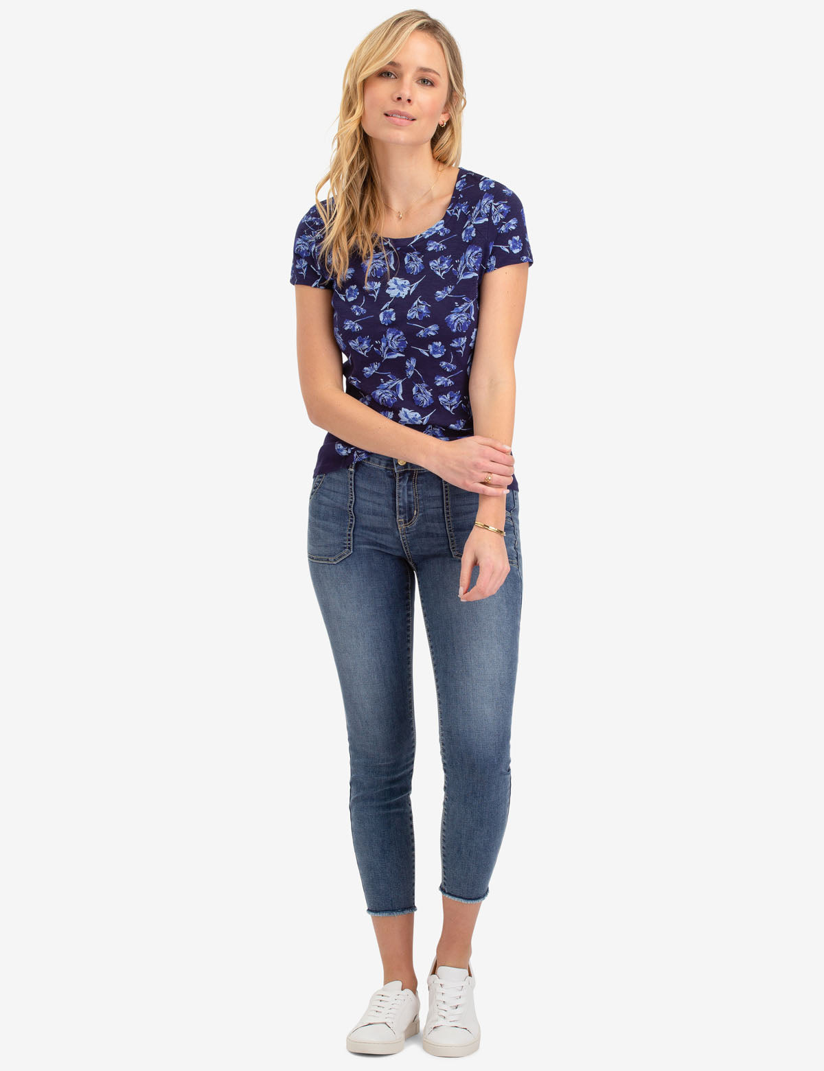 U.S. Polo Assn. Floral Print Ribbed Women's Top