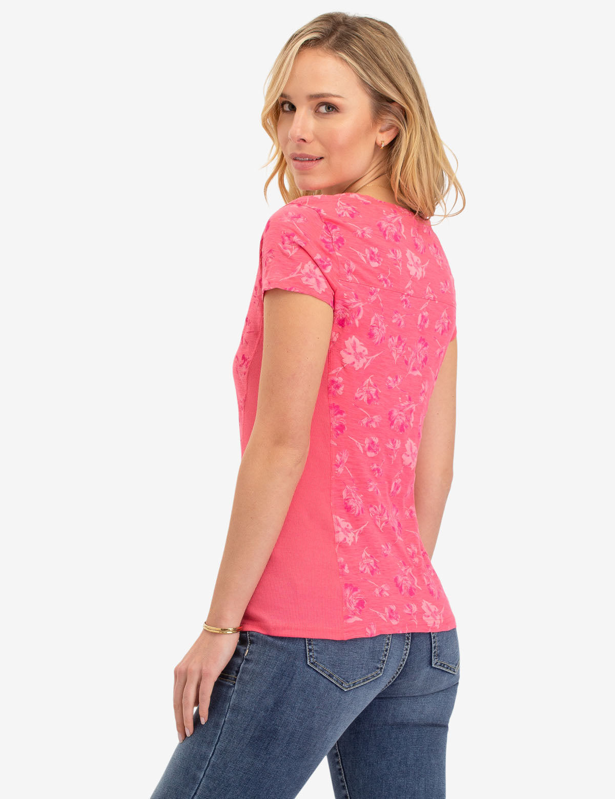 U.S. Polo Assn. Floral Print Ribbed Women's Top