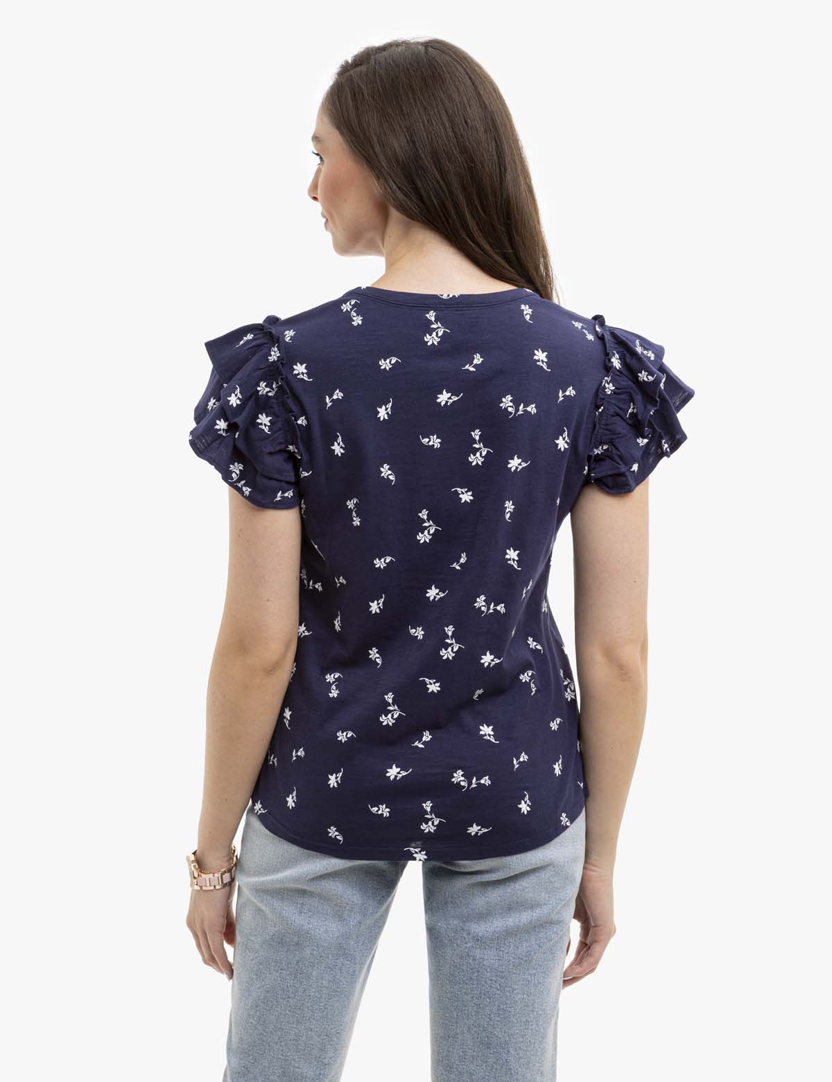 Flutter Sleeve Printed T-Shirt for Women - Stylish & Comfortable