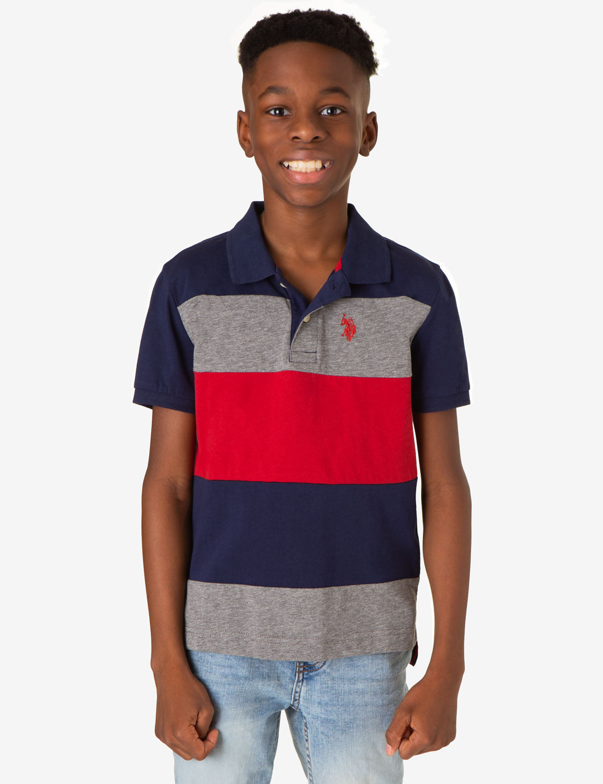 Boys Colorblock Polo Shirt - Jersey Knit Casual Top