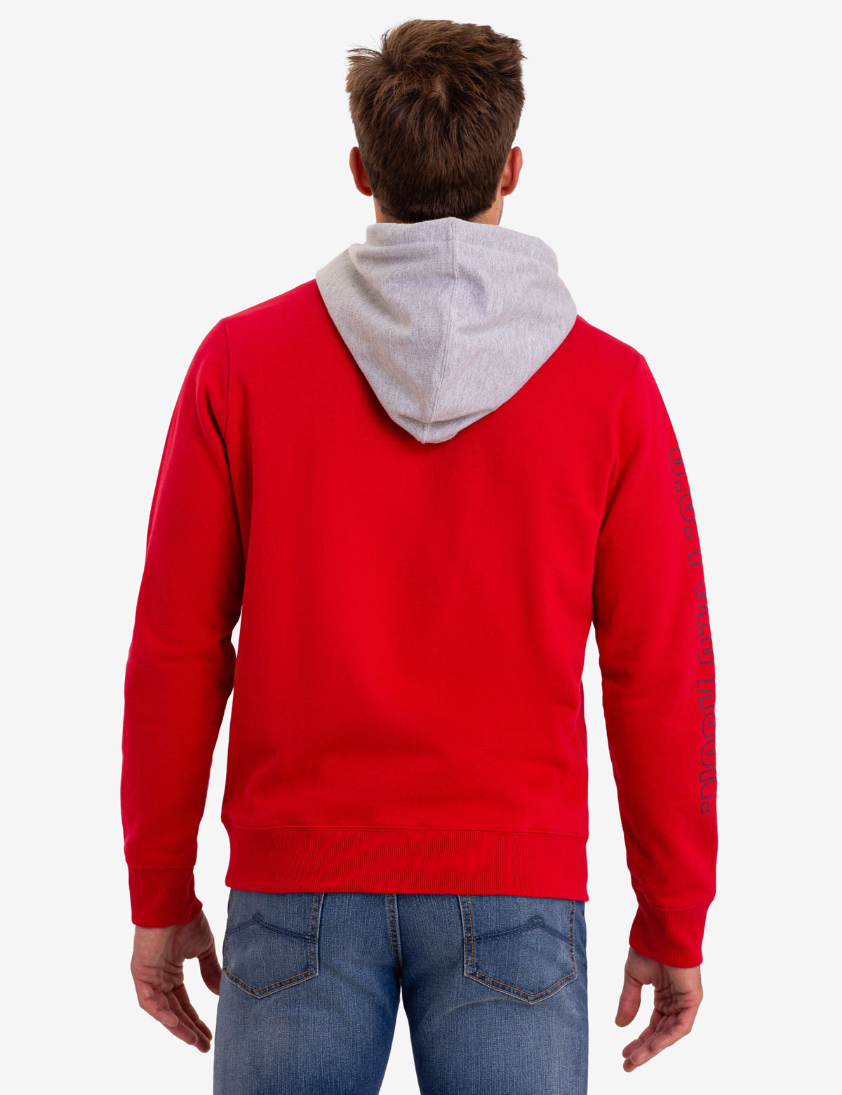 Frech Terry Colorblock Zip Hoodie with Contrast Hood