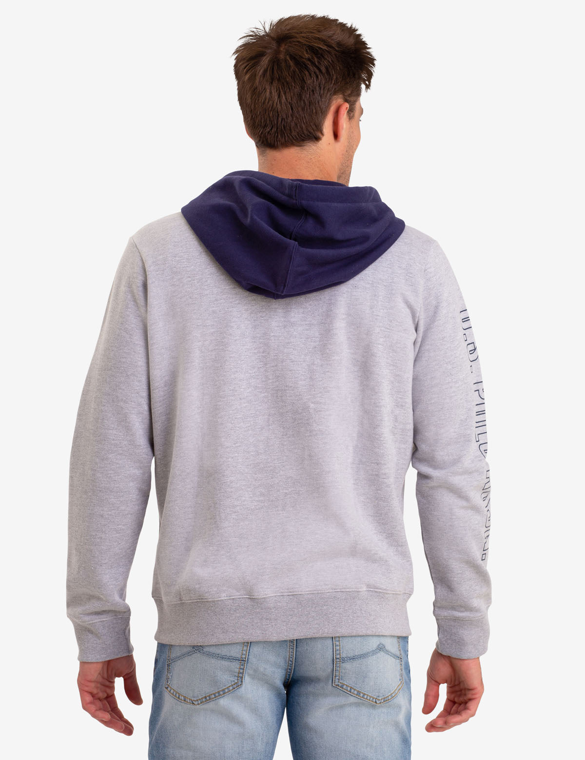 Frech Terry Colorblock Zip Hoodie with Contrast Hood