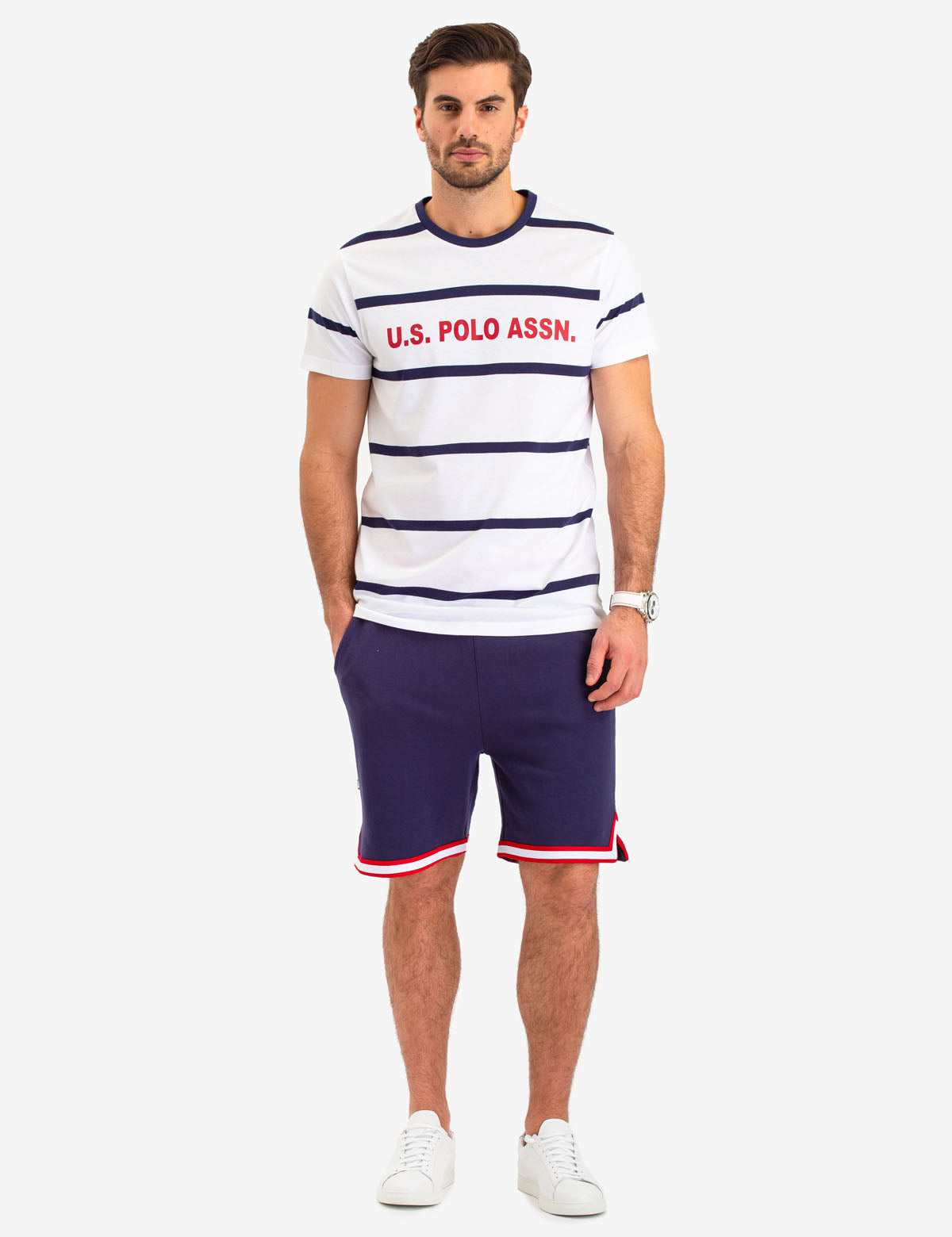 U.S. Polo Assn. French Terry Cotton Shorts with Drawstring