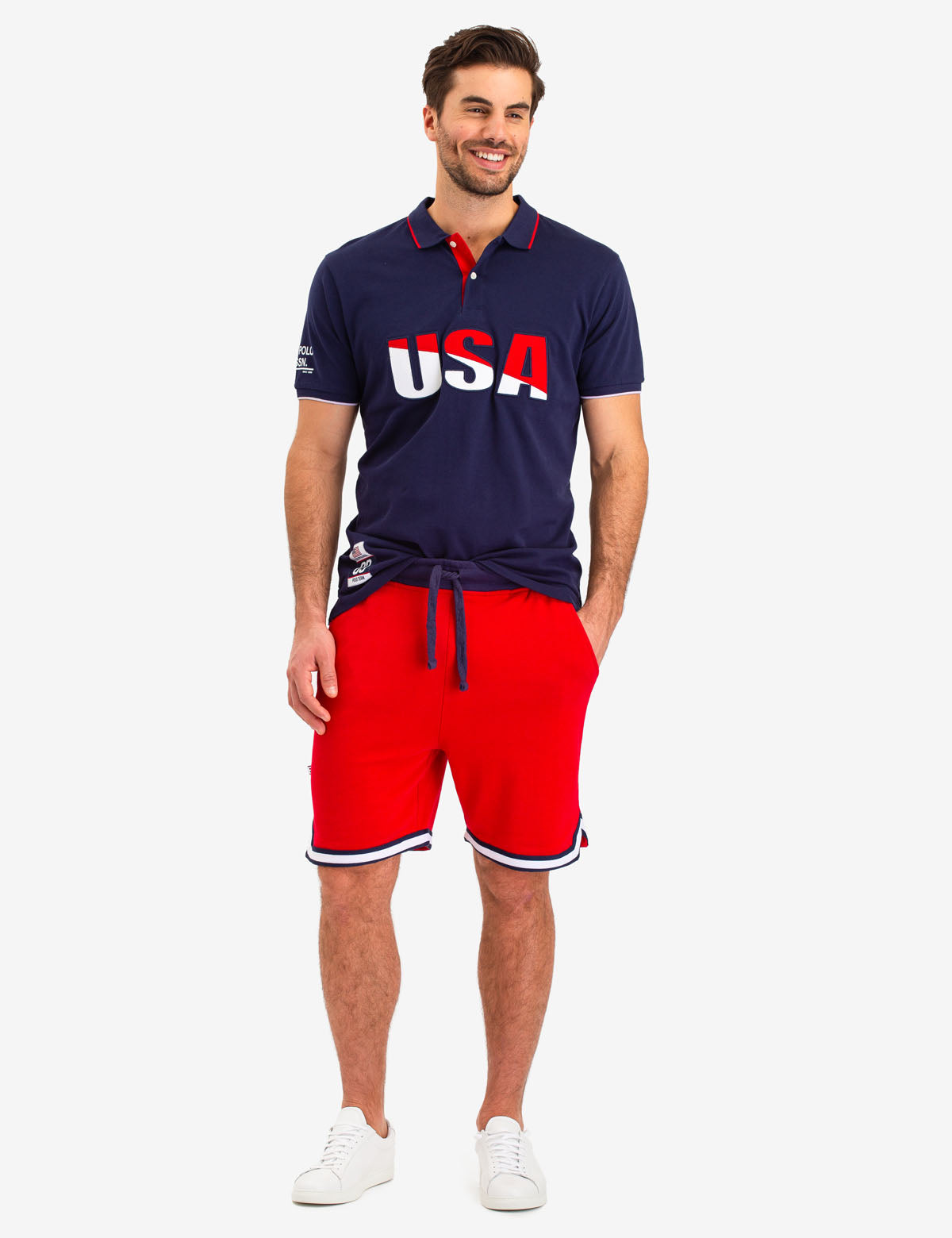 U.S. Polo Assn. French Terry Cotton Shorts with Drawstring