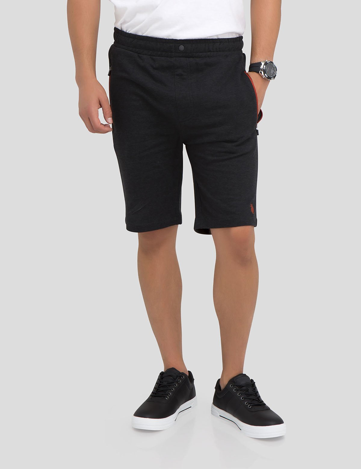 French Terry Shorts with Elastic Waistband & Side Pockets