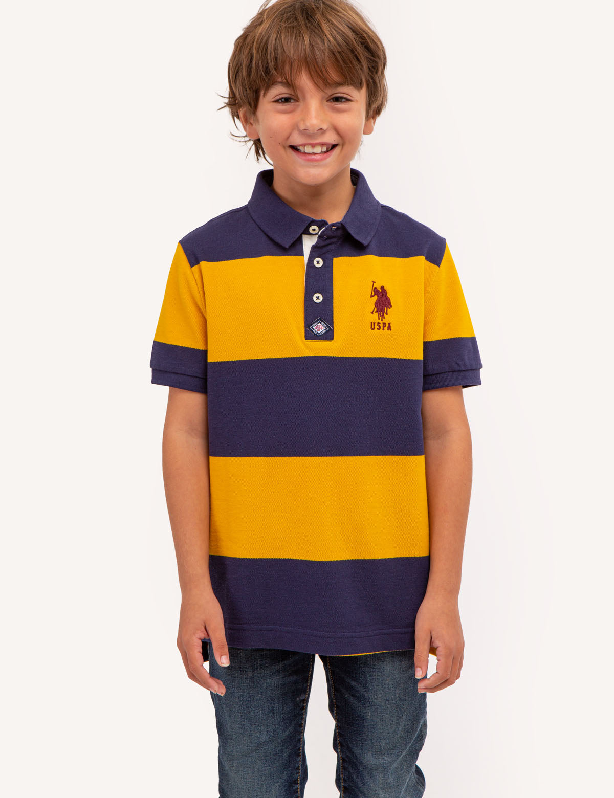 Boys Rugby Stripe Polo Shirt - Classic Sporty Style