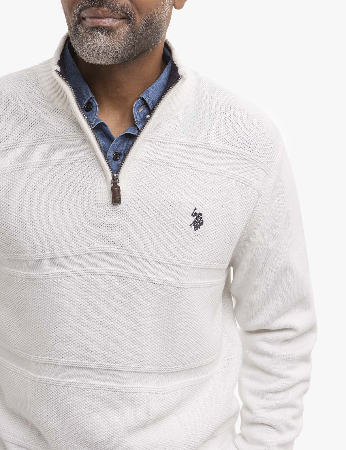 Textured Quarter Zip Sweater for Men & Women