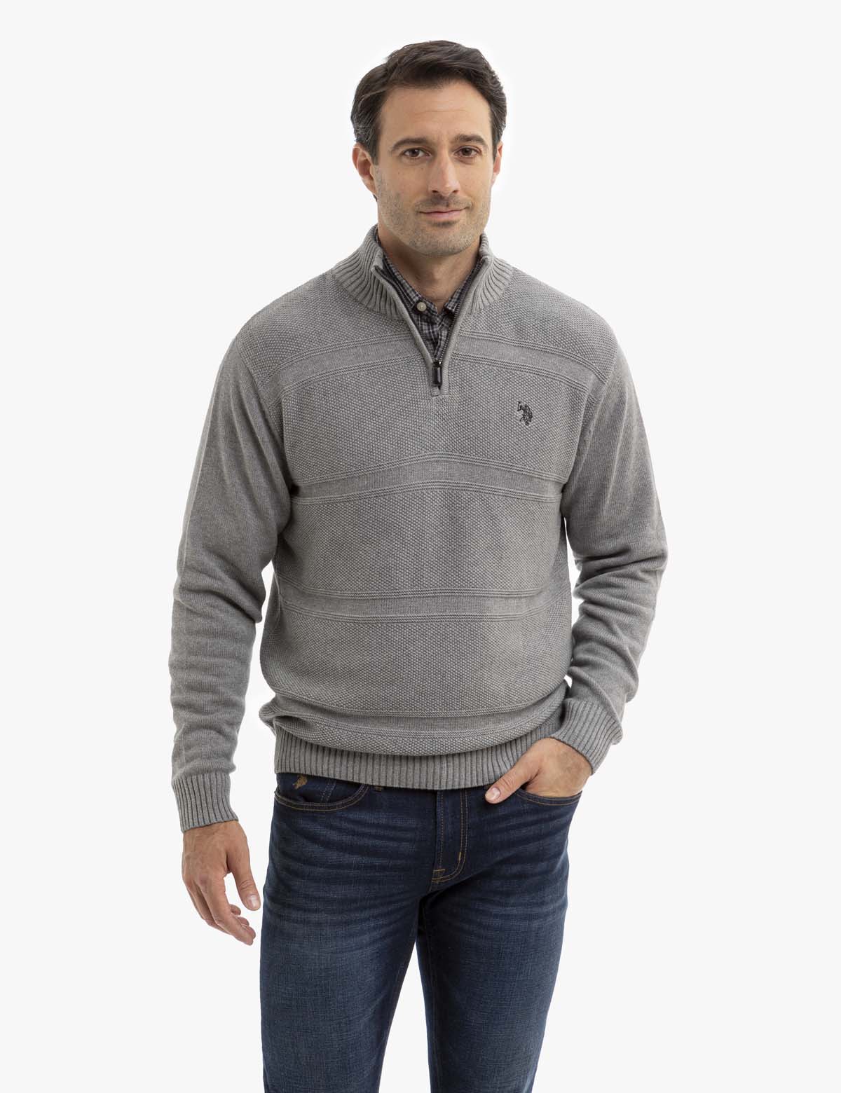 Textured Quarter Zip Sweater for Men & Women