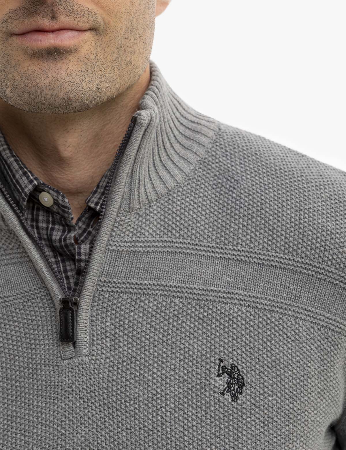 Textured Quarter Zip Sweater for Men & Women