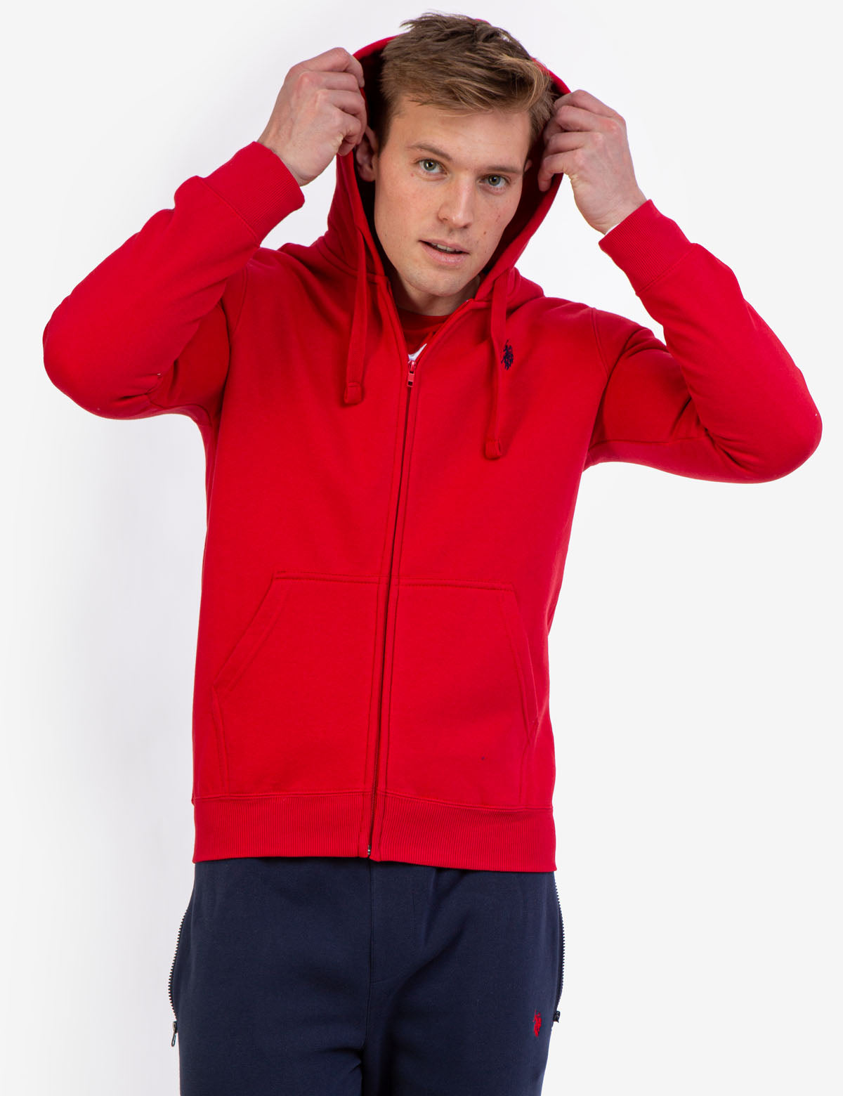 Men's Full Zip Lined Hoodie with Kangaroo Pockets