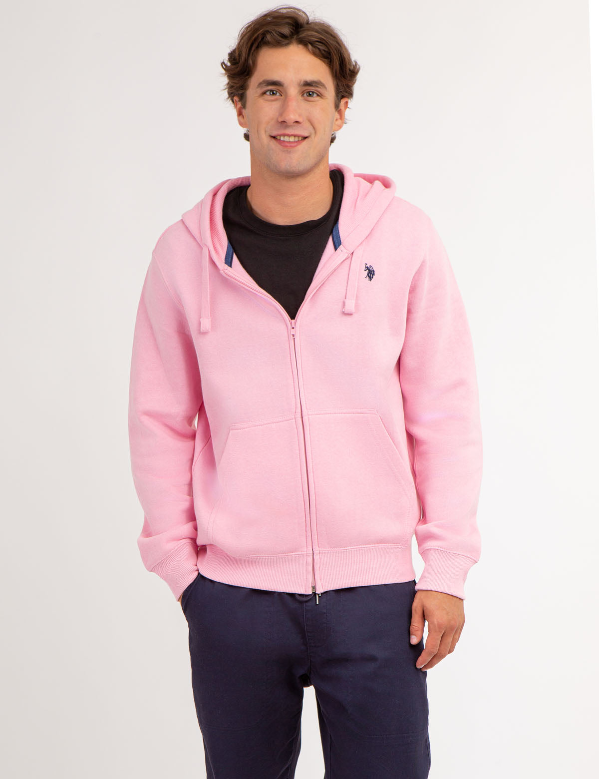 Men's Full Zip Lined Hoodie with Kangaroo Pockets