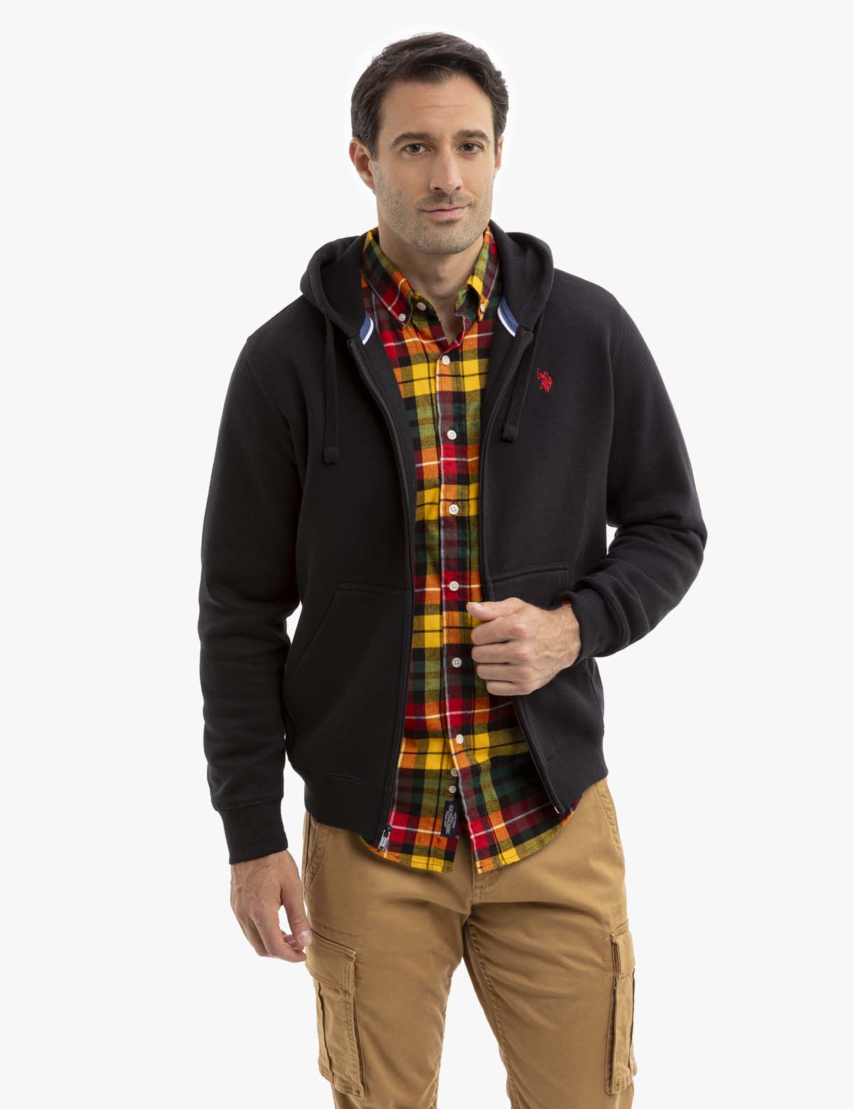 Men's Full Zip Lined Hoodie with Kangaroo Pockets