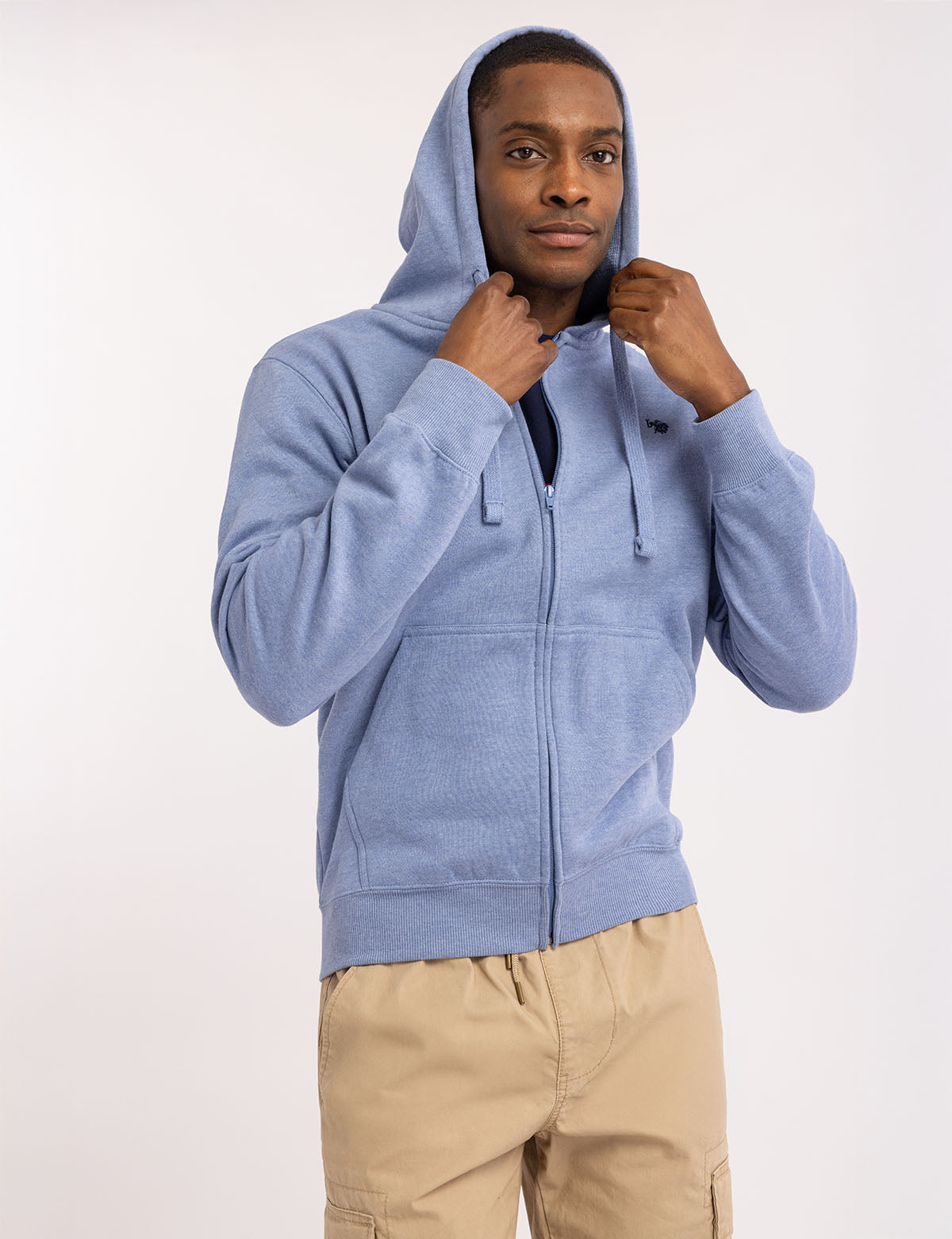 Men's Full Zip Lined Hoodie with Kangaroo Pockets