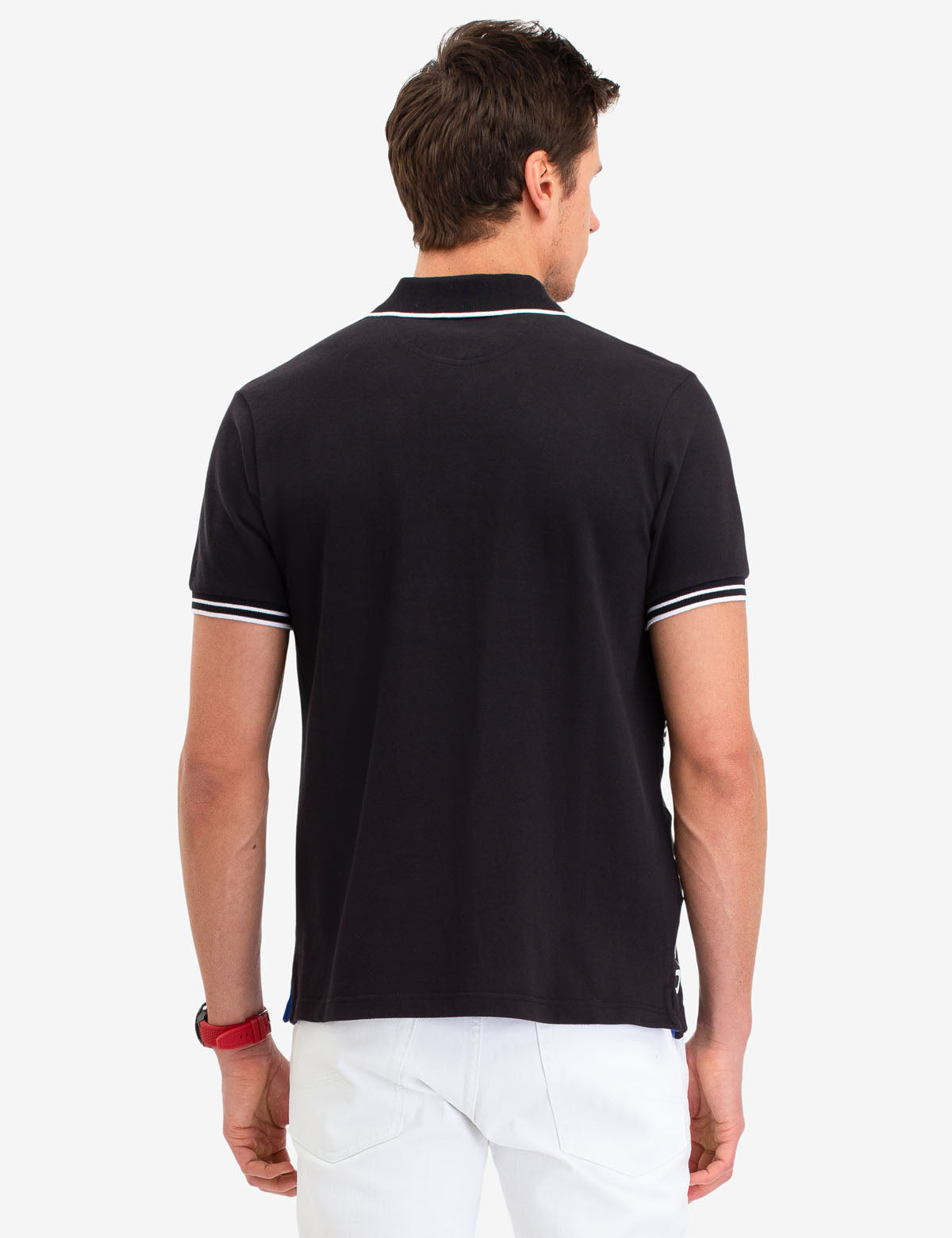 U.S. Polo Assn. Geometric Colorblock Polo Shirt for Men