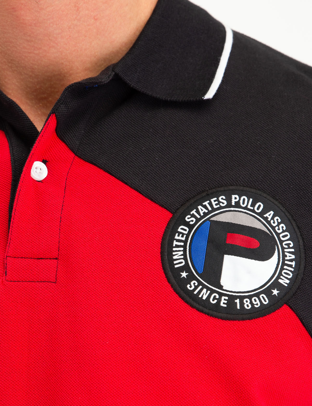 U.S. Polo Assn. Geometric Colorblock Polo Shirt for Men