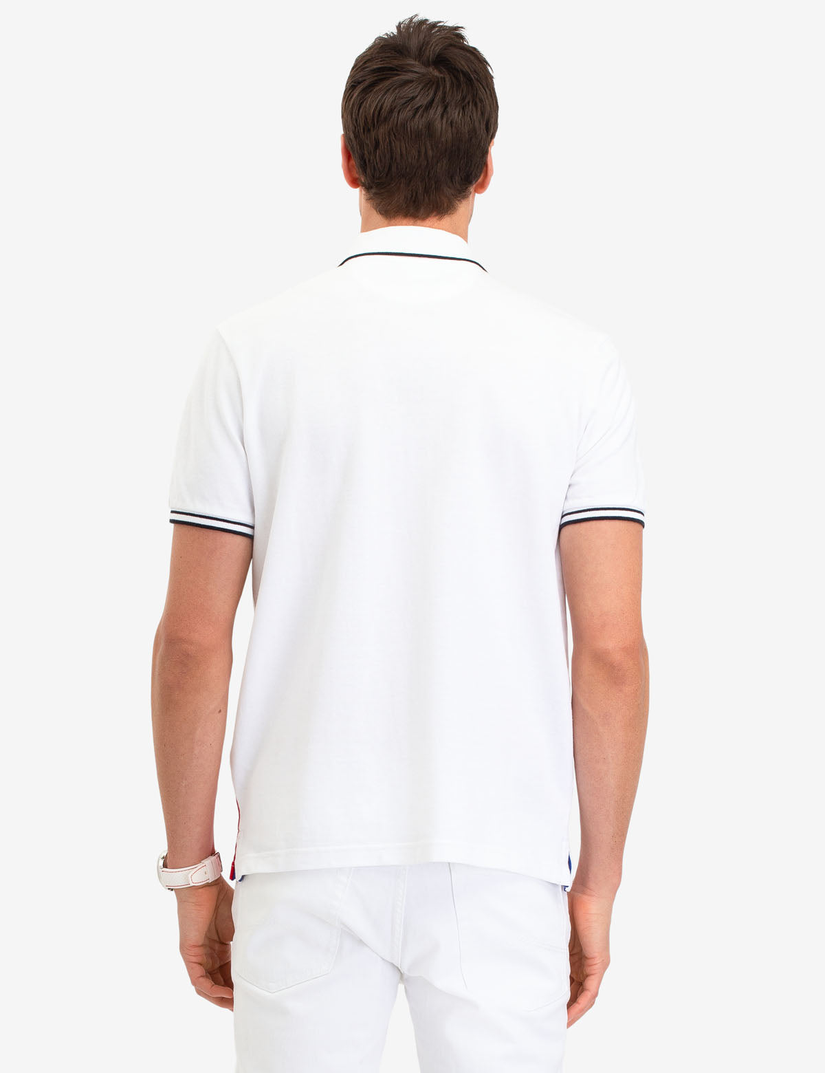 U.S. Polo Assn. Geometric Colorblock Polo Shirt for Men