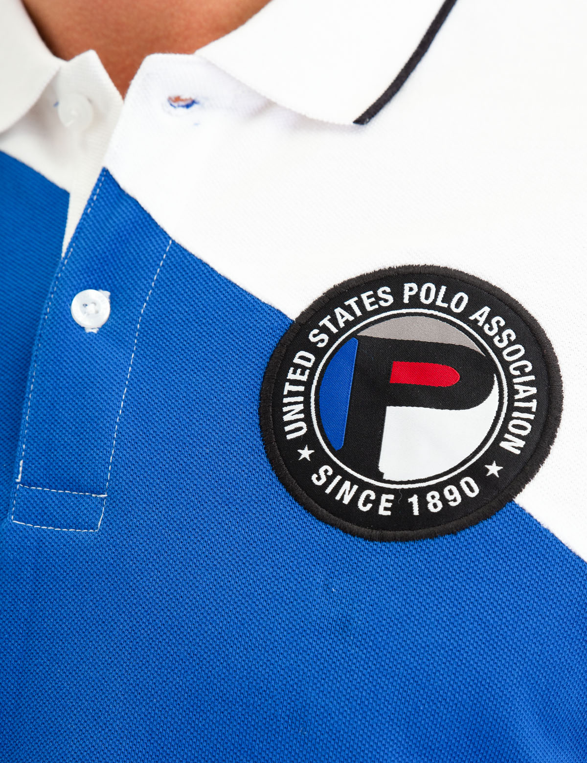 U.S. Polo Assn. Geometric Colorblock Polo Shirt for Men
