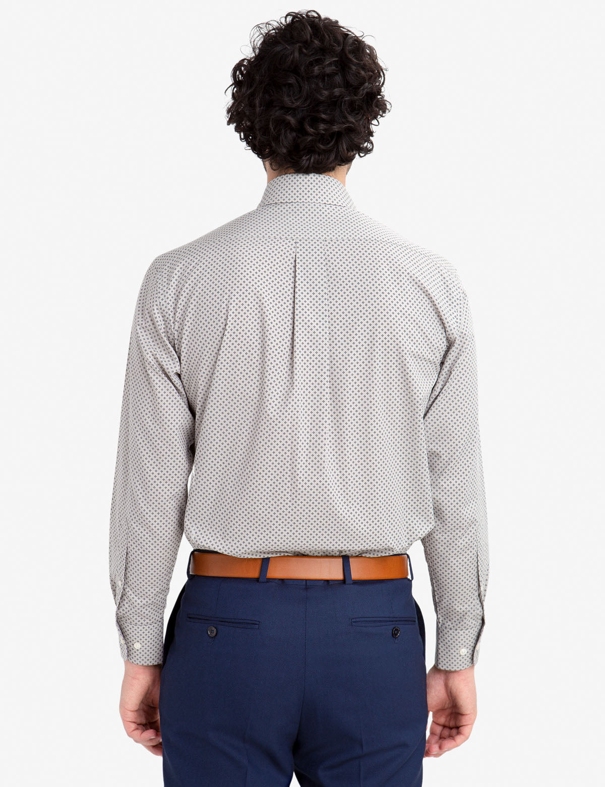 Geometric Print Button-Up Dress Shirt - Regular Fit
