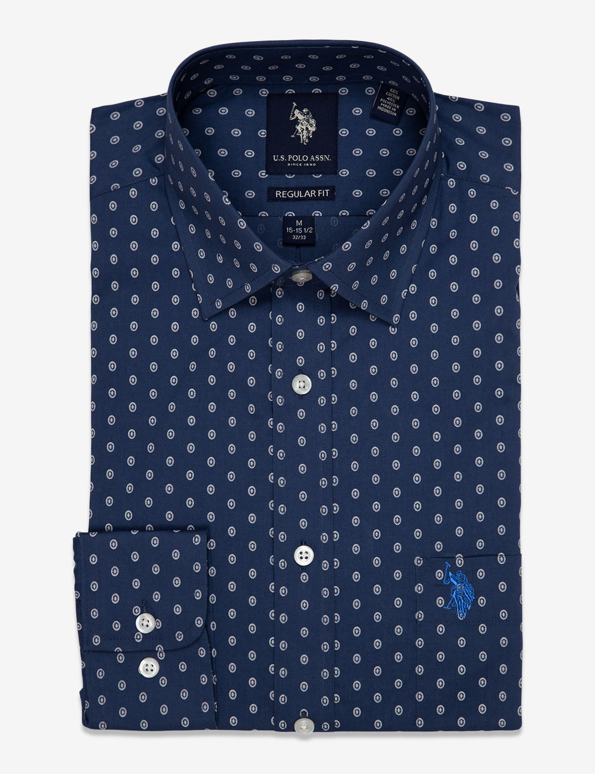 Geometric Print Button-Up Shirt - Regular Fit & Easy Care