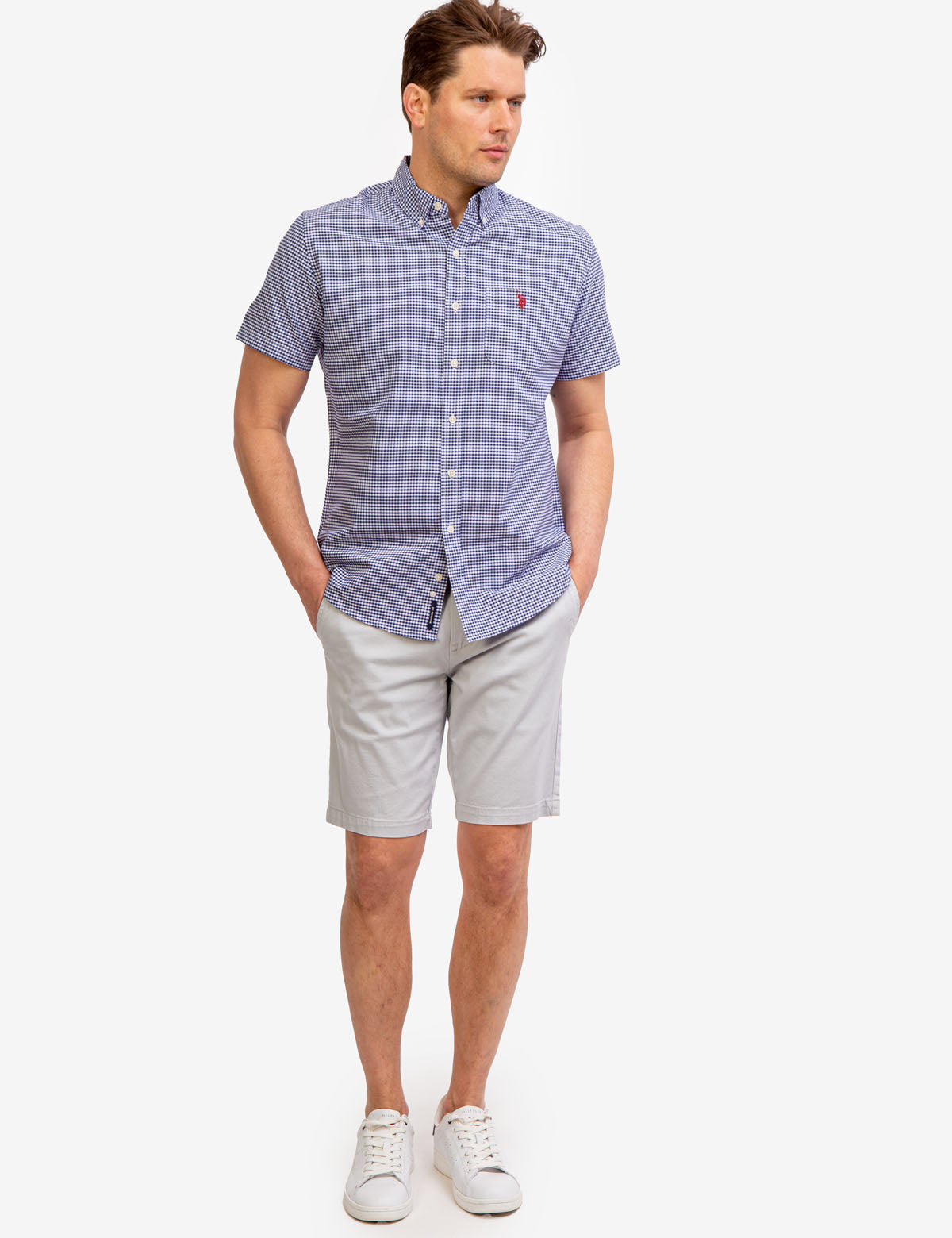 Men's Gingham Oxford Short Sleeve Shirt