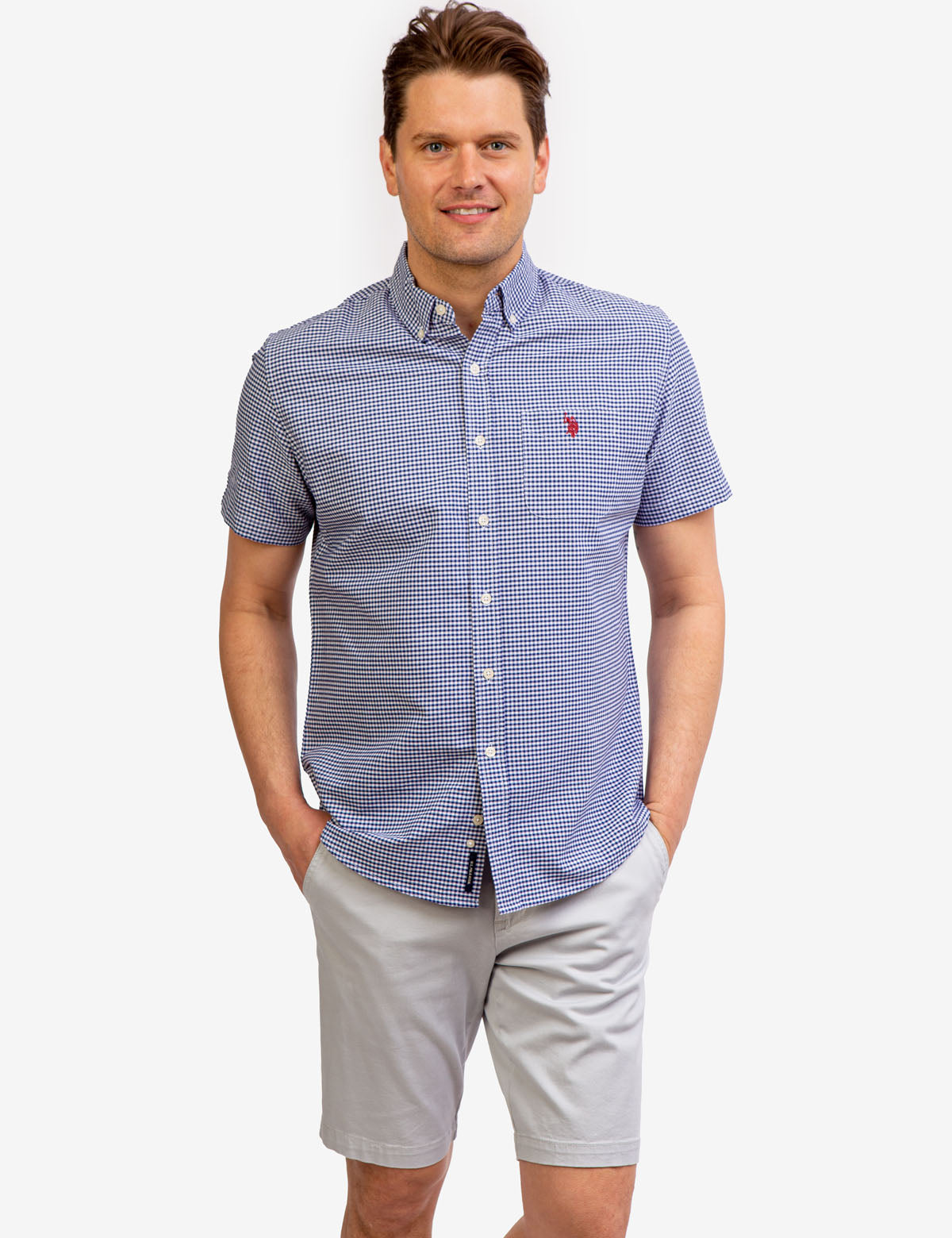 Men's Gingham Oxford Short Sleeve Shirt