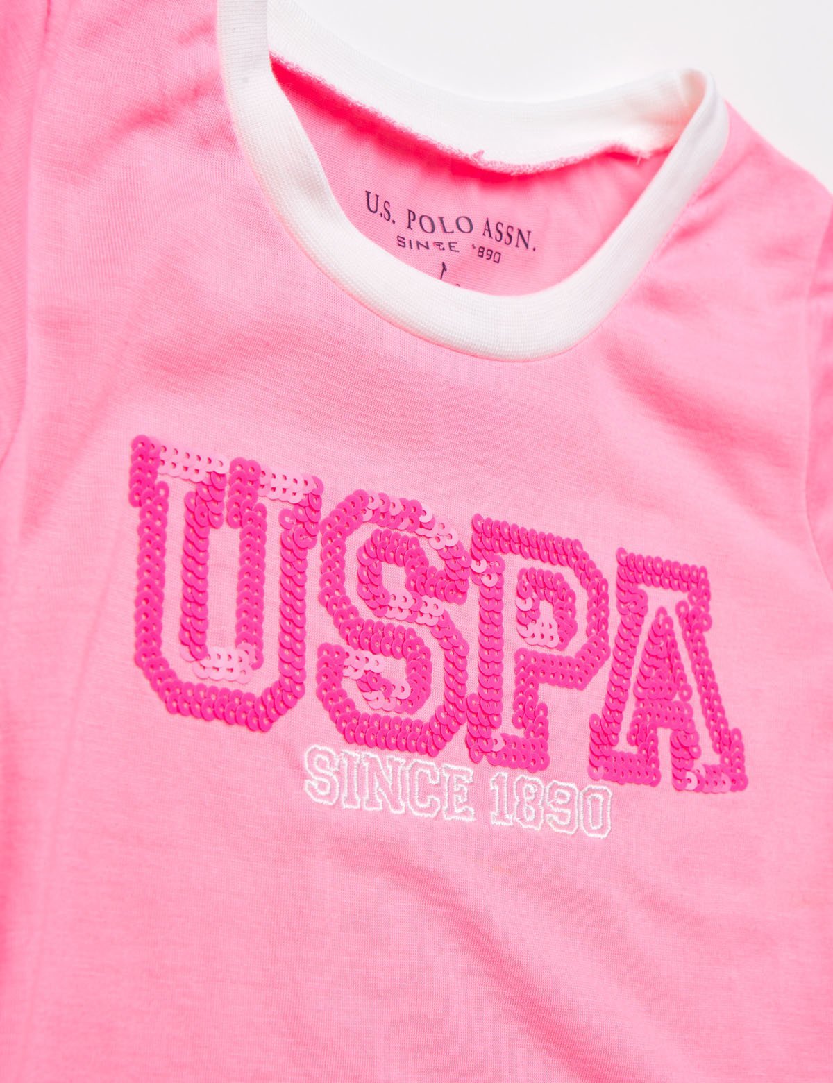 USPA Girls 2-Piece Set: Sequined Tee & Leggings