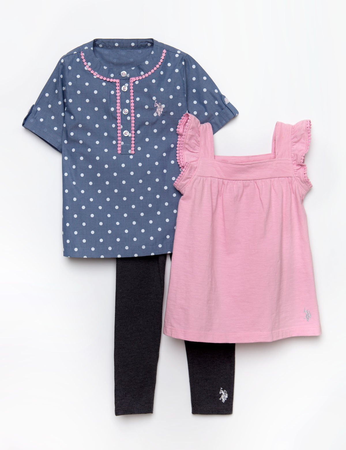 Girls 3-Piece Outfit Set - Shirt, Tank & Leggings
