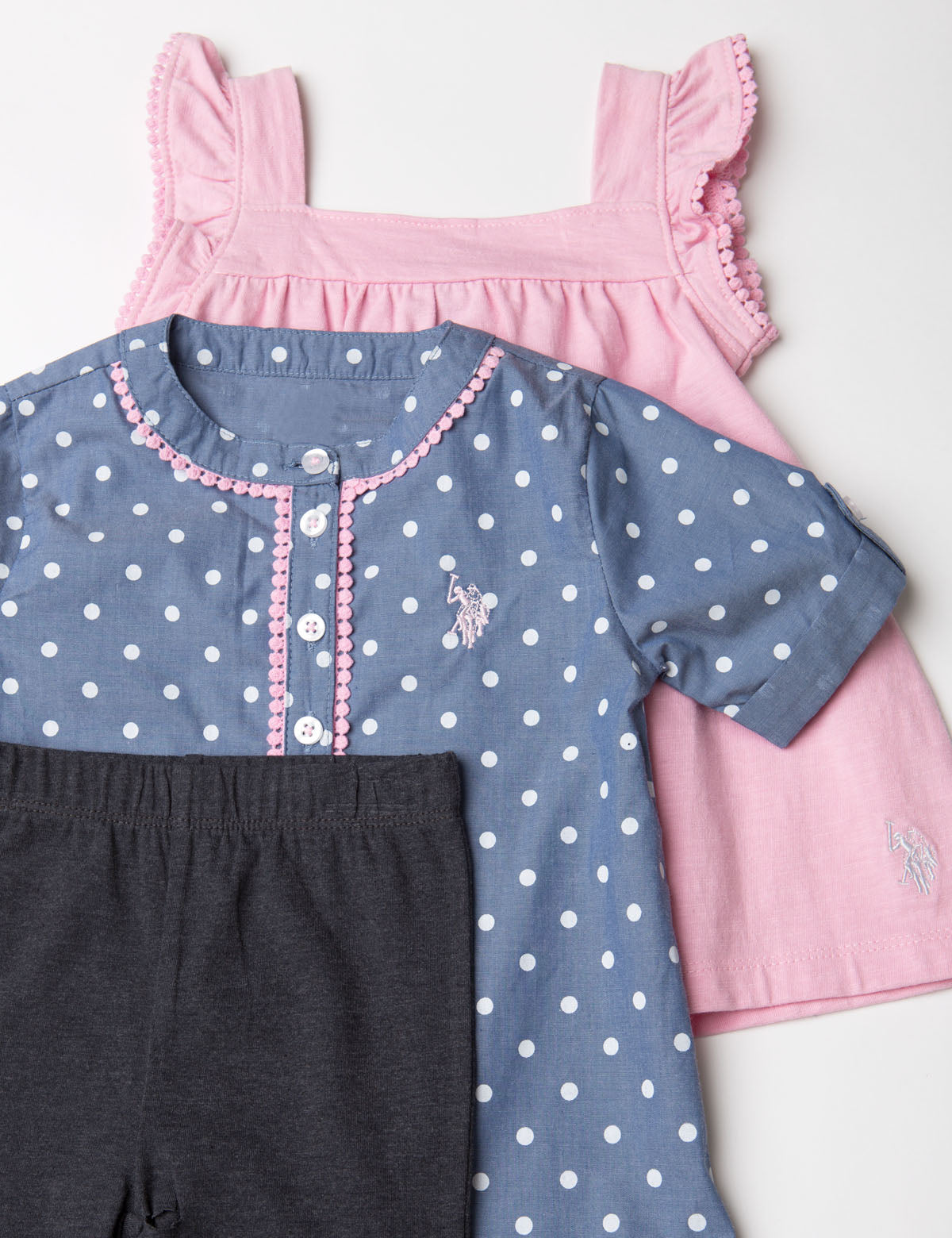 Girls 3-Piece Outfit Set - Shirt, Tank & Leggings