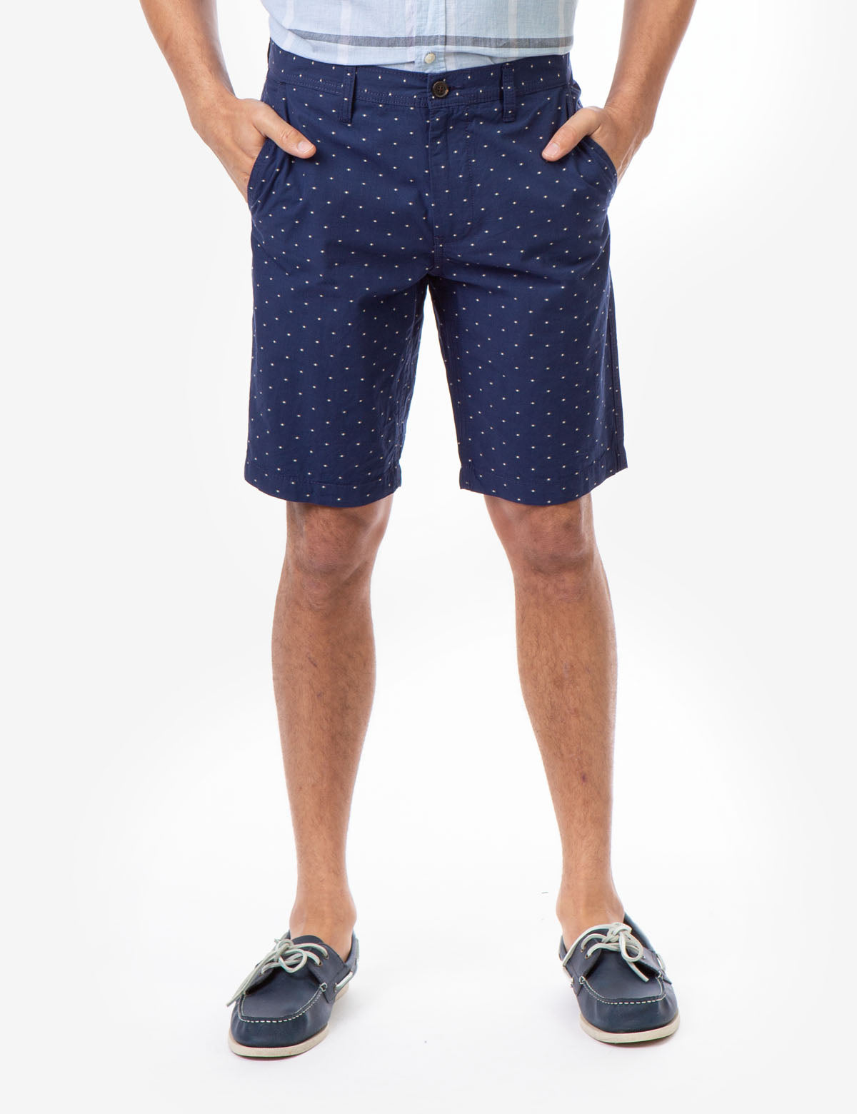 Hartford Novelty Print Shorts with Zip Fly & Button Pockets
