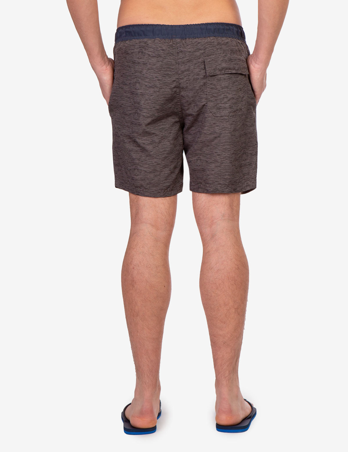 Men's Heather Contrast Swim Trunks with Drawstring Waist
