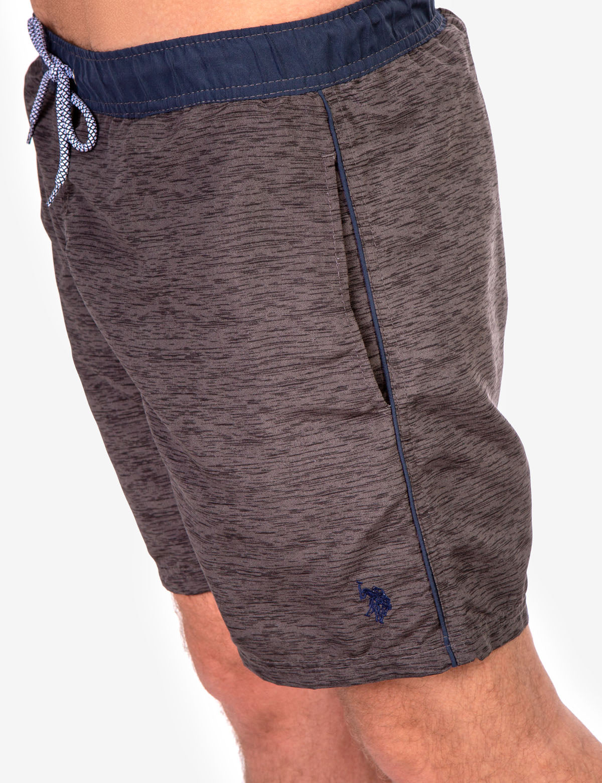Men's Heather Contrast Swim Trunks with Drawstring Waist