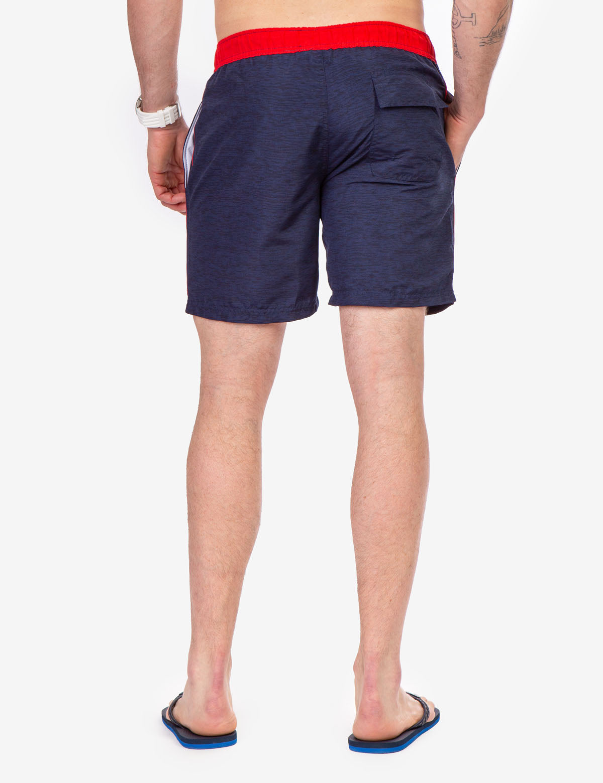 Men's Heather Contrast Swim Trunks with Drawstring Waist