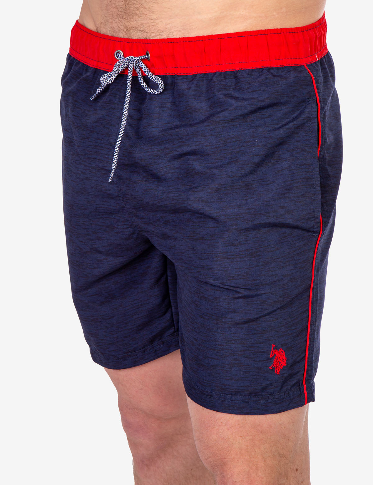 Men's Heather Contrast Swim Trunks with Drawstring Waist
