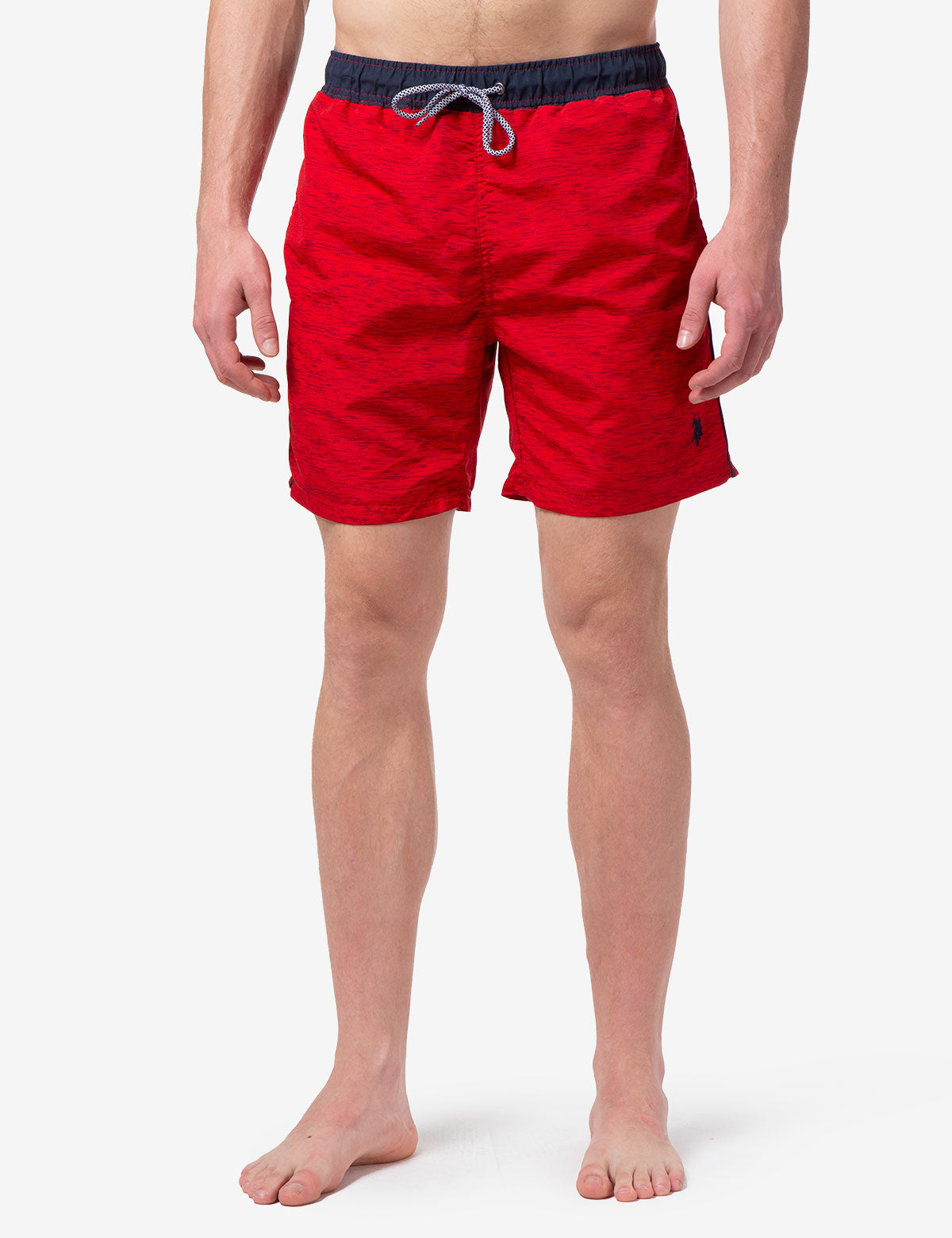 Men's Heather Contrast Swim Trunks with Drawstring Waist