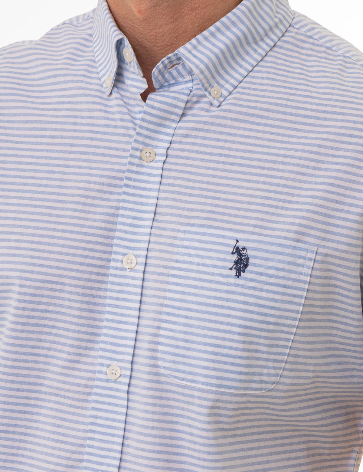 Men's Heather Poplin Short Sleeve Pocket Shirt