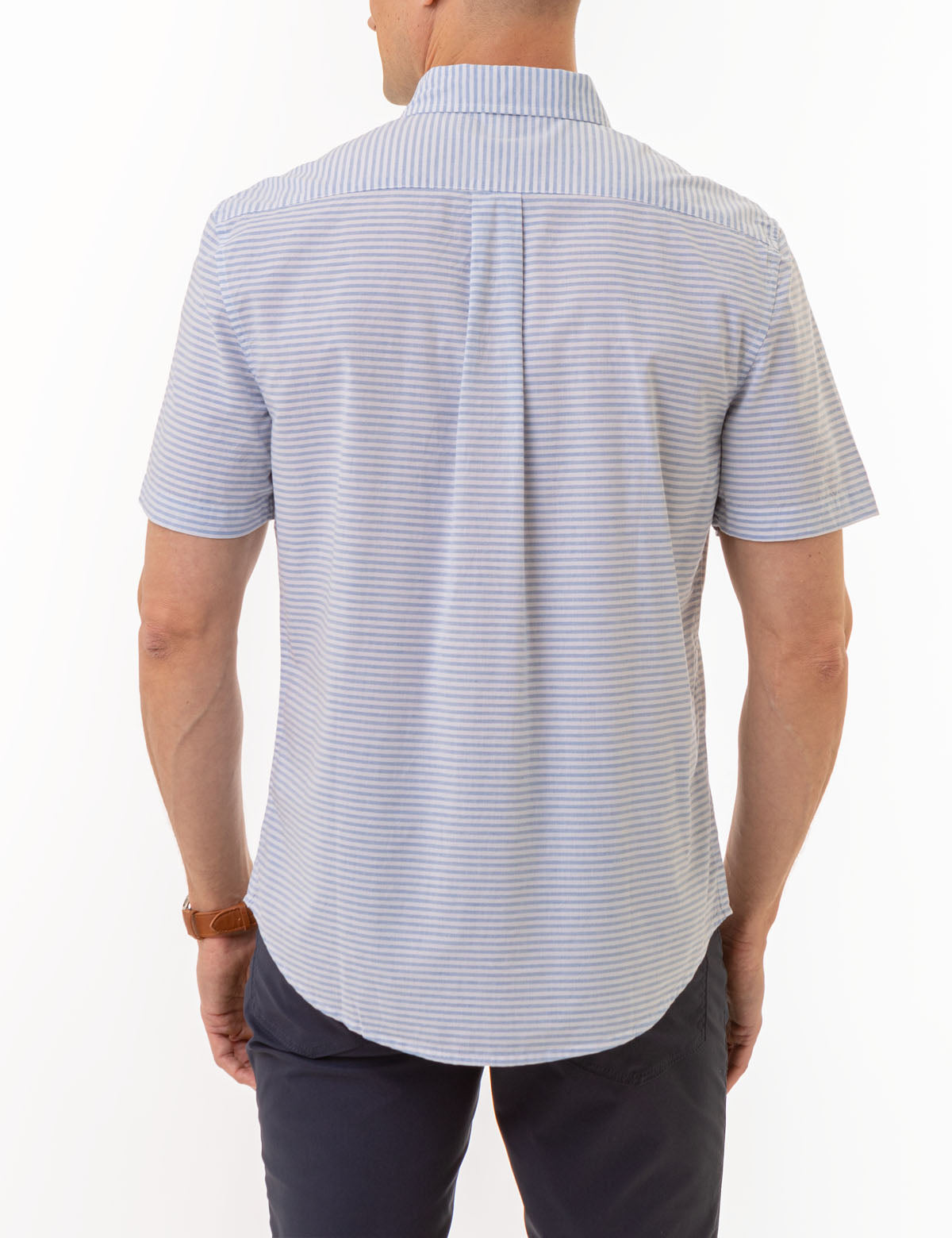 Men's Heather Poplin Short Sleeve Pocket Shirt